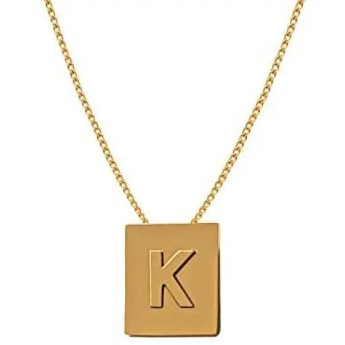Nkoluky Women Initial Necklace Engraved Tag 18k Gold Plated Personalized Letter Pendant Jewelry