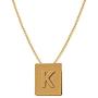 Nkoluky Women Initial Necklace Engraved Tag 18k Gold Plated Personalized Letter Pendant Jewelry