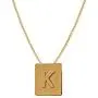Nkoluky Women Initial Necklace Engraved Tag 18k Gold Plated Personalized Letter Pendant Jewelry