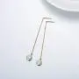 14K Gold Opal Teardrop Threader Earrings for Women Girls Yellow Gold Drop Dangle Earrings Dainty Earrings Valentines Day Wedding Christmas Gold Jewelry