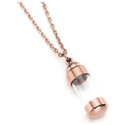 Zysta Personalized Engraving Acrylic Cylinder Urn Necklaces for Ashes Clear Glass Tube Vial Creamation Necklace Custom Ash Urns Locket Pendant Keepsake Memorial Jewelry