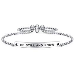 Dainty Cuff Bracelet - Be Still And Know - Christian Bangle Jewellery Gift for Her
