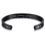 MEALGUET Stainless Steel Keep Going Inspirational Quote Motivational Encourage Open Cuff Bangle Bracelets for Women Girls