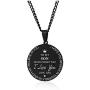 XUANPAI Stainless Steel to My Son Love Dad Courage Inpsirational Round Pendant, Birthday Gifts to Son,Son Necklace from Dad,Love Son Gift