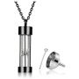 PiercingJ Personalized Custom Time Memory Hourglass Glass Pendant Cremation Necklace Stainless Steel Urn Necklace for Ashes Eternal Infinity Cremation Keepsake Memorial Jewelry