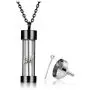 PiercingJ Personalized Custom Time Memory Hourglass Glass Pendant Cremation Necklace Stainless Steel Urn Necklace for Ashes Eternal Infinity Cremation Keepsake Memorial Jewelry