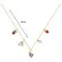 AoedeJ 14K Gold Plated Fruit Basket Choker for Women Girls Cute Summer Tropical Fruit Cherry Grape Apple Crystal Pendant Necklace