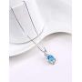 BOOSCA Birthday Gifts for Women Fine Jewelry Pendant Necklace 18''+2'' Sterling Silver Natural Gemstone