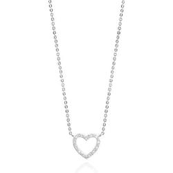 Katie Loxton Womens Silver Plated Sentiment Set Necklace and Earring Boxed Set of 2 Live Open Heart