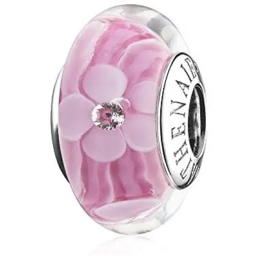 ATHENAIE 925 Sterling Silver Magnolia Bloom Pale Cerise Enamel Pink CZ Bead Charms for Bracelet ATHENAIE 925 Sterling Silver Magnolia Bloom Pale Cerise Enamel Pink CZ Bead Charms for Bracelet