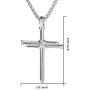 Rnivida Stainless Steel Cross Pendant Necklace, Christian Jewelry Church Baptism Gift for Men Women
