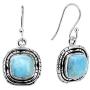YoTreasure 1.30'' Larimar Dangle Earrings Solid 925 Sterling Silver Jewelry