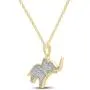 1/10 Carat CT.t.w Round Cut White Natural Diamond Elephant Pendant Necklace in 14K Gold Over Sterling Silver 1/10 Carat CT.t.w Round Cut White Natural Diamond Elephant Pendant Necklace in 14K Gold Over Sterling Silver