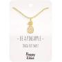 Happy Kisses Pineapple Necklace – Be A Pineapple Pendant – Message Card