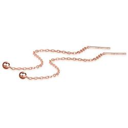 S.Leaf Gold Earrings for Women Threader Earrings Sterling Silver Chain Tassel Earrings