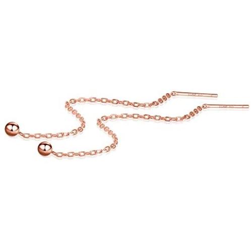 S.Leaf Gold Earrings for Women Threader Earrings Sterling Silver Chain Tassel Earrings