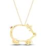 Round Cut White Natural Diamond Accent Two Tone Pig Pendant in 14K Gold Over Sterling Silver