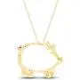 Round Cut White Natural Diamond Accent Two Tone Pig Pendant in 14K Gold Over Sterling Silver Round Cut White Natural Diamond Accent Two Tone Pig Pendant in 14K Gold Over Sterling Silver
