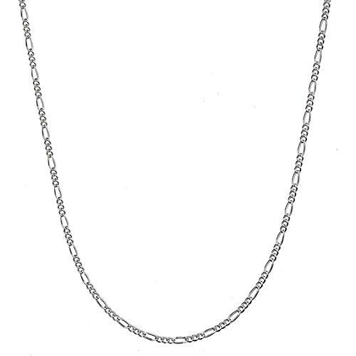 Savlano 925 Sterling Silver 2mm Italian Solid Figaro Link Chain Necklace with Gift Box for Men & Women - Made in Italy