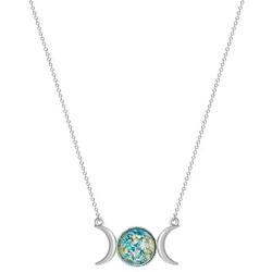 Chengxun Triple Moon Goddess Wicca Pagan Necklace Gold Silver Moon Phase Charm Necklace