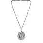 MUCH-MORE Ethnic Silver Pendant Necklace Indian Bollywood Traditional Chain Set For Womens (2554)