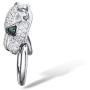 Santuzza Panther White Cubic Zirconia Pendant for Women 925 Sterling Silver Leopard Head Jewelry