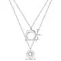 S925 Sterling Silver Moon Sun Double Layered Multilayer Choker Necklace for Women Lady S925 Sterling Silver Moon Sun Double Layered Multilayer Choker Necklace for Women Lady