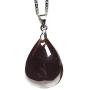 DUOVEKT Garnet Pendant Necklace,Natural Raw Red Garnet Jewelry for Women Lady Man Crystal 22x17x8mm Beads Water Drop Gemstone AAAAA