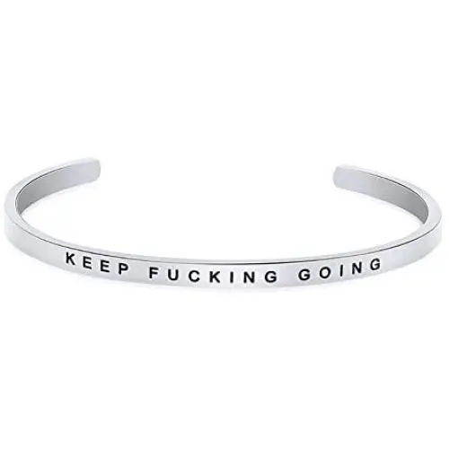 Kucheed Inspirational Bracelets, Cuff Bangle Adjustable Women Stainless Steel Mantra Quote Band Engraved Silver Motivational Friendship Encouragement Jewelry with Hidden Message for Men Kucheed Inspirational Bracelets, Cuff Bangle Adjustable Women Stainless Steel Mantra Quote Band Engraved Silver Motivational Friendship Encouragement Jewelry with Hidden Message for Men