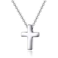 Xianli Wang Tiny Simple Cross Pendant for Children Boy Girl Stainless Steel Small Necklace