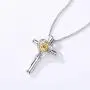 KUTOLAKI Sunflower Cross Necklace for Women, Silver Chain Necklace Flower Jewelry Necklaces, Christmas Gifts for Wife, Mother, Girls KUTOLAKI Sunflower Cross Necklace for Women, Silver Chain Necklace Flower Jewelry Necklaces, Christmas Gifts for Wife, Mother, Girls