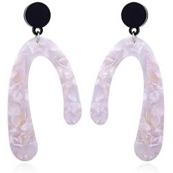 Fashion Horseshoe Acrylic Dangle Earrings Statement Acetic Acid Long Drop Earrings For Women Trendy Pendientes Jewelry