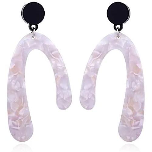 Fashion Horseshoe Acrylic Dangle Earrings Statement Acetic Acid Long Drop Earrings For Women Trendy Pendientes Jewelry