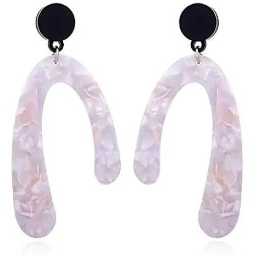 Fashion Horseshoe Acrylic Dangle Earrings Statement Acetic Acid Long Drop Earrings For Women Trendy Pendientes Jewelry
