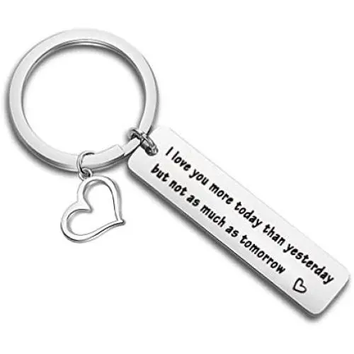 Funny Couple Gifts I Love You More Today Than Yesterday Keychain Accessories for Couples Funny Couple Gifts I Love You More Today Than Yesterday Keychain Accessories for Couples