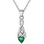 ChicSilver 925 Sterling Silver Sparkling Heart Birthstone Celtic Knot Pendant Necklace 18 Inch (with Gift Box)