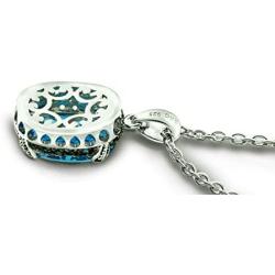RB Gems Sterling Silver 925 PENDANT NECKLACE GENUINE GEMS Oval 16x12 mm, Baroque Style, 18“ Long