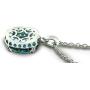 RB Gems Sterling Silver 925 PENDANT NECKLACE GENUINE GEMS Oval 16x12 mm, Baroque Style, 18“ Long