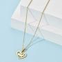 Dainty Heart Pendant Necklace for Women, HEWIC 18k Gold Plated Stainless Steel Handmade Small Butterfly Charm with Unbreakable Chain Delicate Girl Necklace Minimalist Jewelry Gift