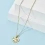 Dainty Heart Pendant Necklace for Women, HEWIC 18k Gold Plated Stainless Steel Handmade Small Butterfly Charm with Unbreakable Chain Delicate Girl Necklace Minimalist Jewelry Gift