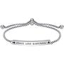 Mas&Yas-PEACE LOVE HAPPINESS-Premium Quality Inspire Mantra Engraved Adjustable Dainty Bracelet for Women, Special Jewelry Gifts for Weddings, Anniversaries, Celebrations of Friendship