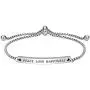 Mas&Yas-PEACE LOVE HAPPINESS-Premium Quality Inspire Mantra Engraved Adjustable Dainty Bracelet for Women, Special Jewelry Gifts for Weddings, Anniversaries, Celebrations of Friendship