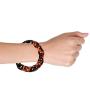 Bling Jewelry Fashion Brown Golden Acrylic Tortoise Shell Oval Chain Link Bracelet for Women Gold Plated Stainless Steel