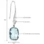 Gem Stone King 925 Sterling Silver Simulated Aquamarine Dangle Earrings For Women (4.60 Cttw, 13X9MM Cushion Checkerboard Cut)