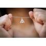 Harry Potter Jewelry for Women, Sterling Silver Deathly Hallows Pendant Necklace, 18'' Chain