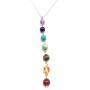 xinpeng Women 7 Chakra Natural Stones Gemstone Crystals Pendant Beads Yoga Reiki Healing Energy Balancing Necklace Copper Bracelets Dangle Hook Earrings Jewelry Set