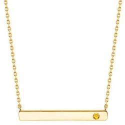 PAVOI 14K Gold Plated Swarovski Crystal Birthstone Bar Necklace | Dainty Necklace | Gold Necklaces for Women |