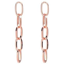 Tanpie Simple Vintage Oval Chain Geometry Earrings for Women Girl Jewelry Handmade