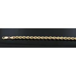 Bracelet Real 10K Yellow Gold Hollow Rope Men and Women 5.0mm, 7'' to 10''