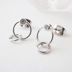 HONEYCAT Crystal Link Hoops in Gold, Rose Gold, or Silver | Minimalist, Delicate Jewelry